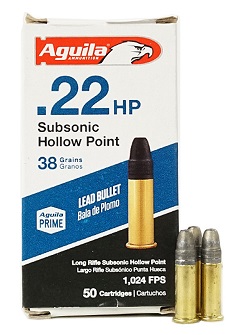 Aguila Subsonic Hollow Point 22lr 38gr