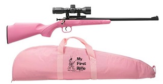 Keystone Davey Crickett My First Rifle Pink avec télescope et étuis