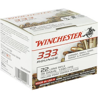 Winchester 333 Rounds 22lr 36gg HPCP