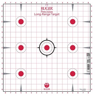 Allen Ruger Paper Shooting Targets, 7-Spot Precision Sight-In Grid, 17