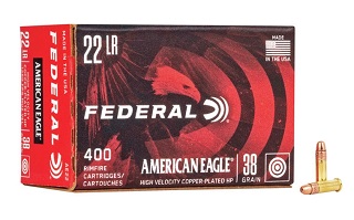 Federal American Eagle 22lr 38gr HV Copper Plated HP (400)