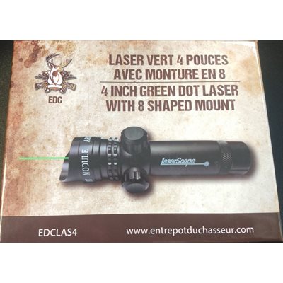 EDC Laser vert 4 pouces avec monture en 8