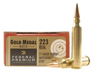 Federal Premium Gold Medal 223rem 77gr Sierra Matchking BTHP