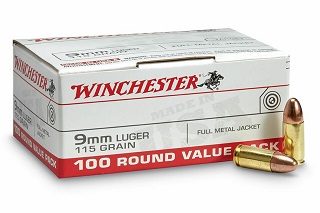 Winchester USA 9mm 115gr Value Pack 100Rds