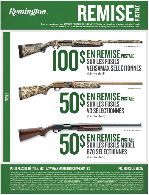 RABAIS POSTAL FUSILS REMINGTON