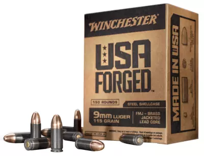 Winchester Made In USA Forged 9mm 115gr FMJ (150)