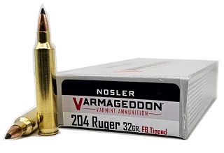 Nosler Varmageddon 204Ruger 32gr FB Tipped