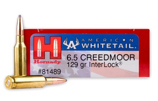 Hornady American Whitetail 6.5Creedmoor 129gr Interlock BTSP