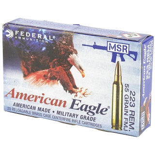 Federal American Eagle 223rem FMJ 55gr (caisse de 500)