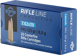 PPU Rifle Ammo 7.6x39 123gr FMJ