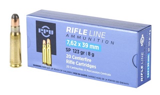 PPU Rifle Ammo 7.62x39 123gr SP