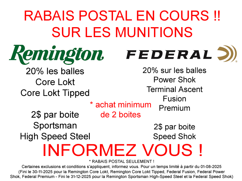 RABAIS POSTAL MUNITIONS